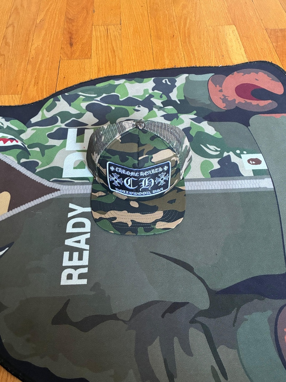 Chrome Hearts Camo Patch Trucker Cap - Green & Brown
